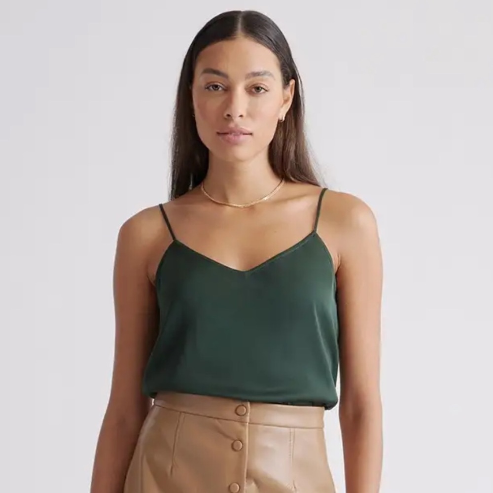NWOT Quince Forest Green Camisole